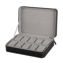 Load image into Gallery viewer, 2/6/10/12 OUTAD 10/12 Slots Grid PU Leather Watch Display Box Jewelry Storage Organizer Case locked Watch Display Box