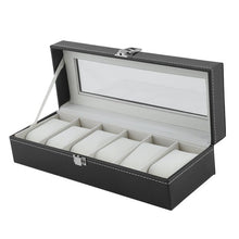 Load image into Gallery viewer, 2/6/10/12 OUTAD 10/12 Slots Grid PU Leather Watch Display Box Jewelry Storage Organizer Case locked Watch Display Box