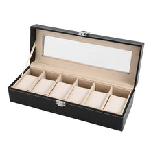 Load image into Gallery viewer, 2/6/10/12 OUTAD 10/12 Slots Grid PU Leather Watch Display Box Jewelry Storage Organizer Case locked Watch Display Box