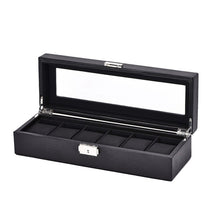 Load image into Gallery viewer, 2/6/10/12 OUTAD 10/12 Slots Grid PU Leather Watch Display Box Jewelry Storage Organizer Case locked Watch Display Box
